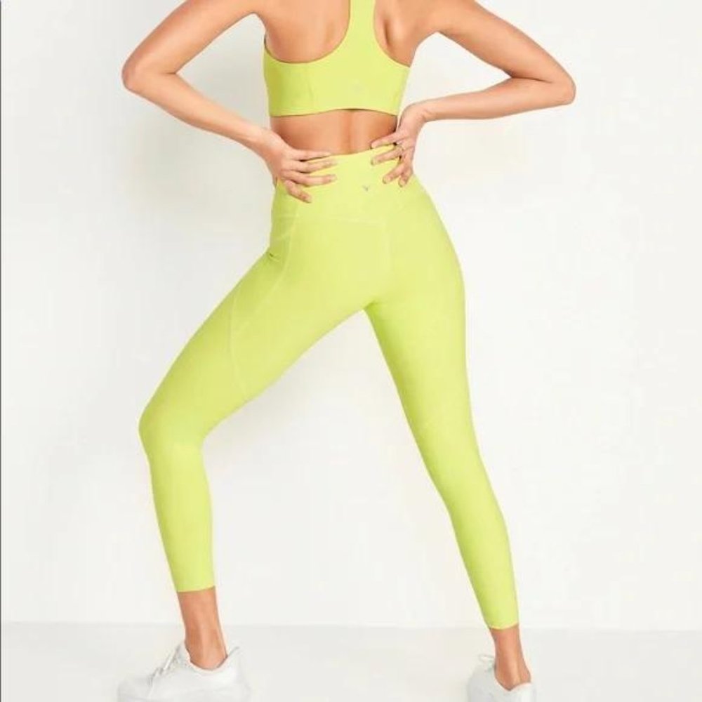 Old Navy High-Waisted PowerSoft 7/8-Length Side-Pocket Leggings For Women New - Picture 3 of 4